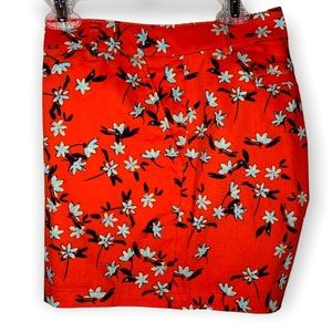 a.n.a Red Floral Twill Shorts